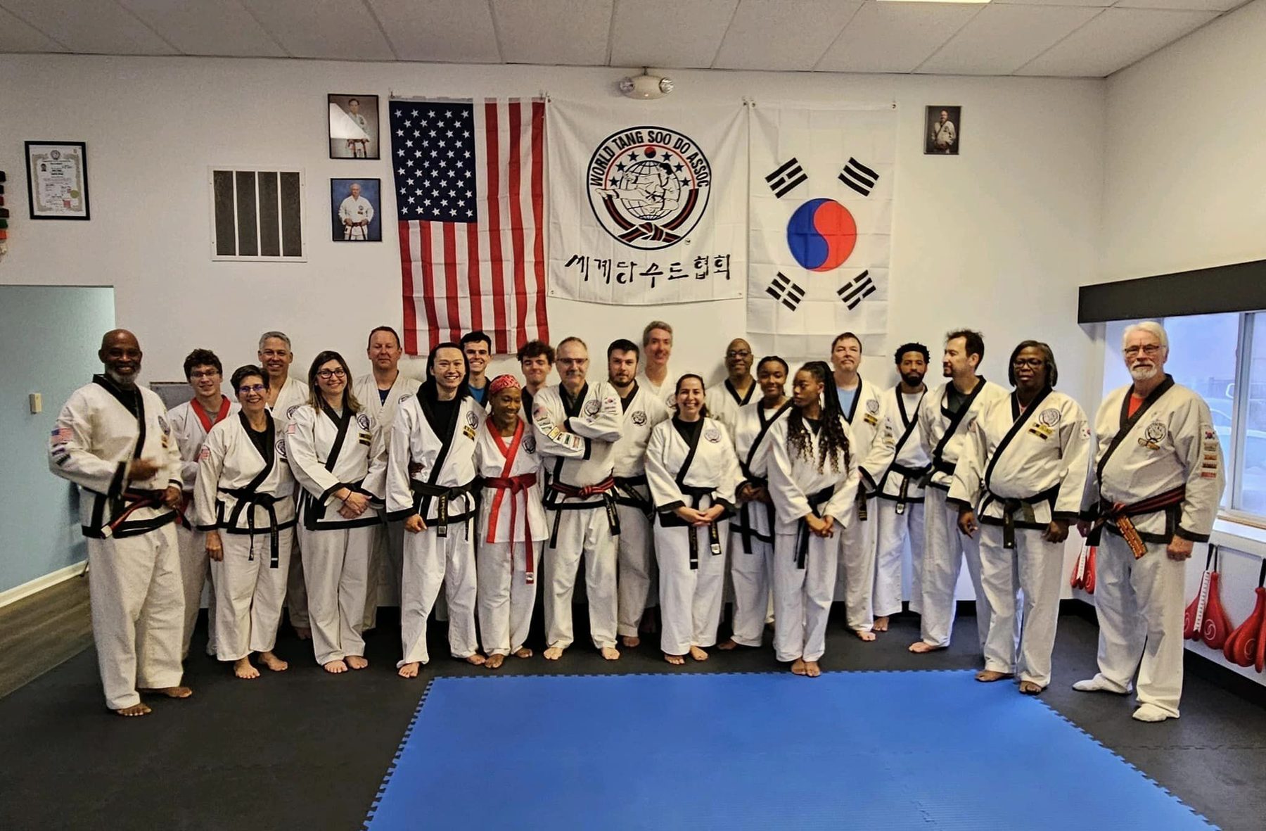 Students and black belts of Ironwood Martial Arts in the studio