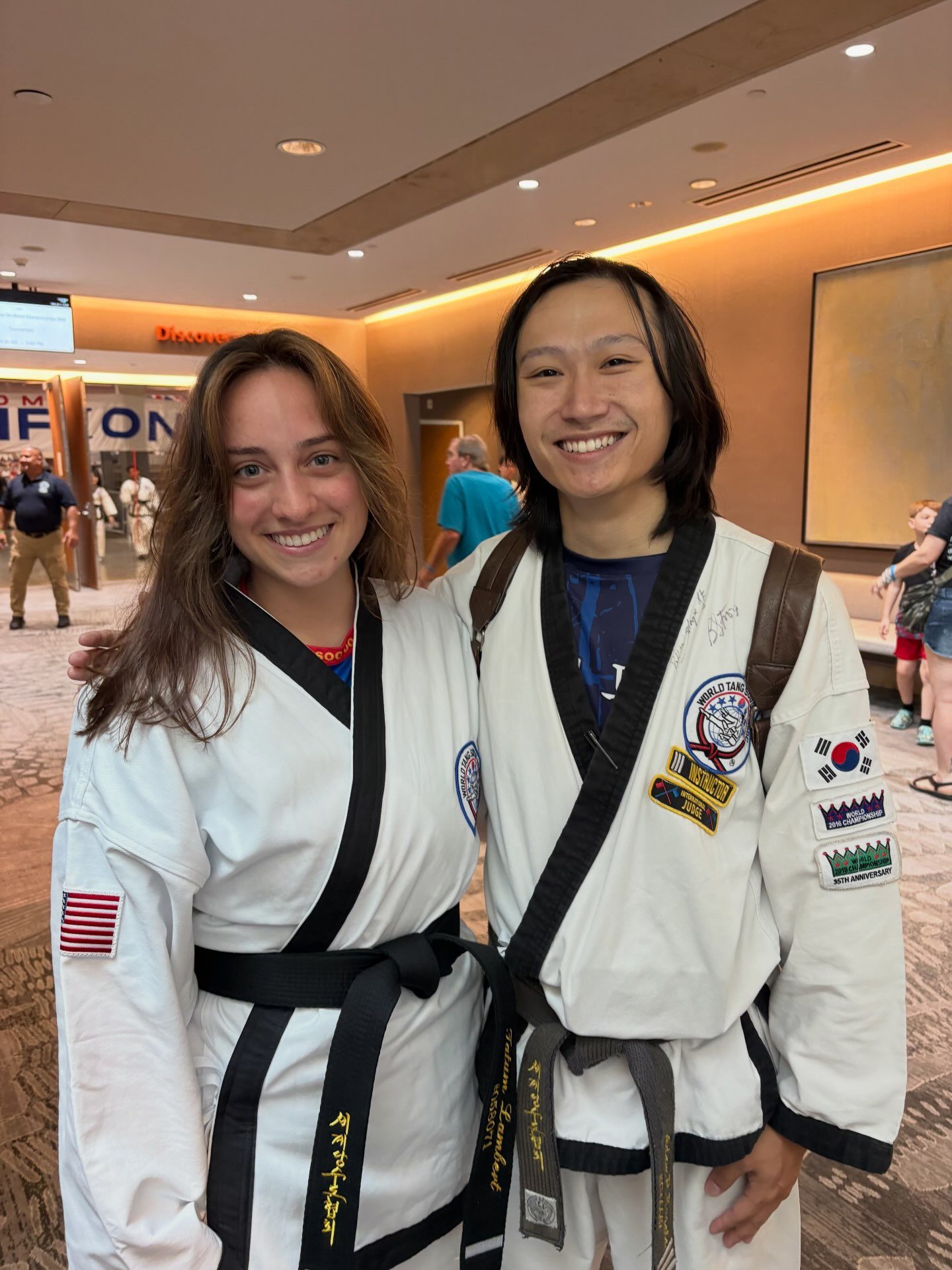 Two Ironwood black belts together at the World Championships