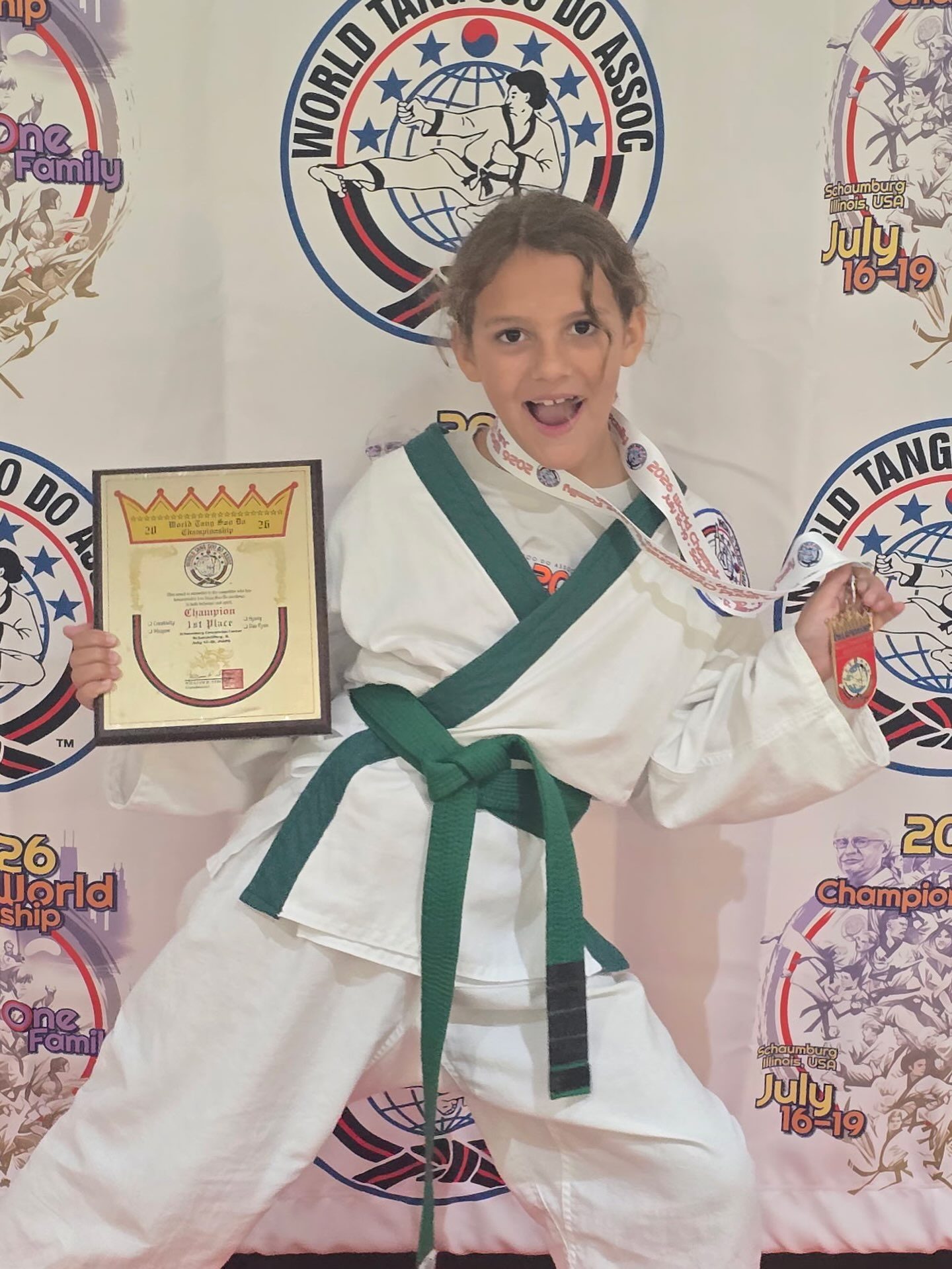 An Ironwood student with a first-place hyung award